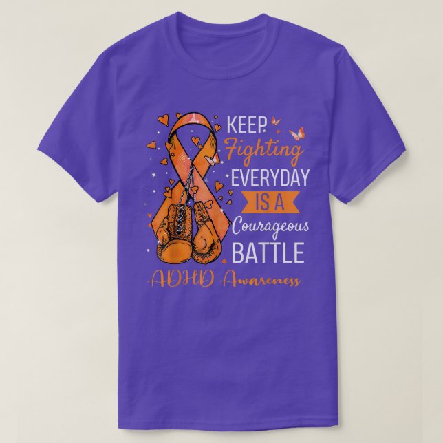 Bekämpa ADHD Awareness Support Survivor T Shirt (Design framsida)
