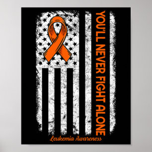 Bekämpa aldrig Ensam Medvetenhet om blodcancer Poster
