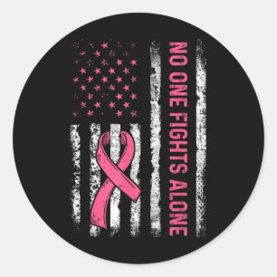 Bekämpa bröstcancer Ensam American Flagga Ribb Runt Klistermärke