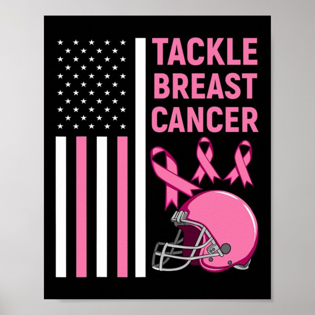 Bekämpa bröstcancer i amerikanska Flagga Poster (Framsidan)
