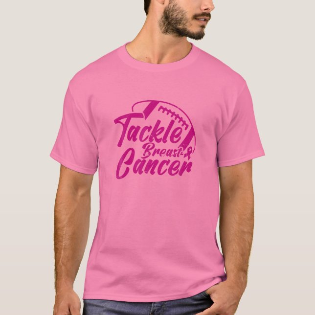 Bekämpa bröstcancer i fotboll t shirt (Framsida)