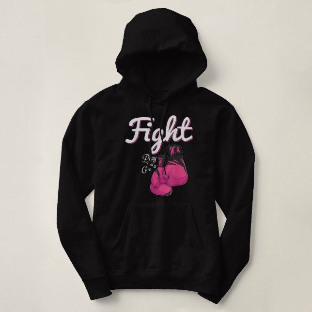Bekämpa bröstcancermedvetande Rosa Boxing Glove Fi T Shirt (Design framsida)