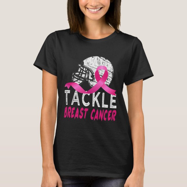 Bekämpa bröstcancermedvetande Survivor Football O T Shirt (Framsida)