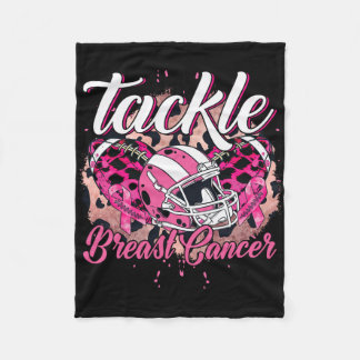 Bekämpa bröstcancermedvetenhet Fotboll Helmet Rosa Fleecefilt