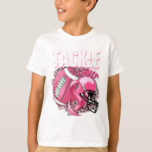 Bekämpa bröstcancermedvetenhet Rosa Ribbon Footbyl T Shirt