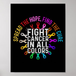 Bekämpa cancer i alla och varje färg - Band flödar Poster