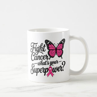 Bekämpa Cancer Vad Är Din Superkraft Rosa Fjäril Kaffemugg