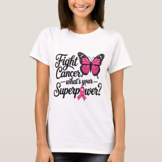 Bekämpa Cancer Vad Är Din Superkraft Rosa Fjäril T Shirt