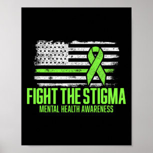 Bekämpa den amerikanska Flagga Mental Health Medve Poster