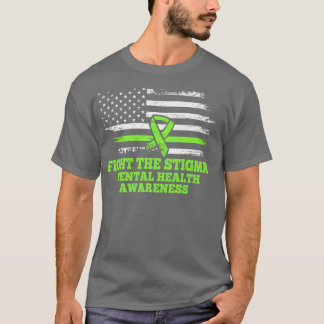 Bekämpa den amerikanska Flagga Mental Health Medve T Shirt