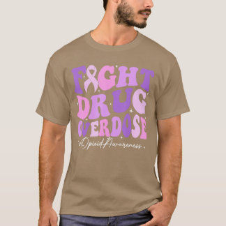 Bekämpa drogöverdos Lila band opioidöverdos  T Shirt