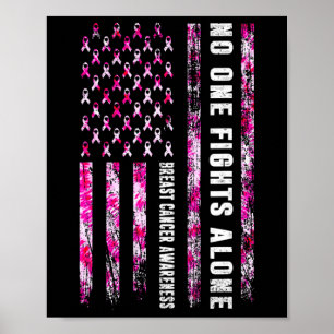 Bekämpa ensam amerikansk flagga bröstcancer medvet poster
