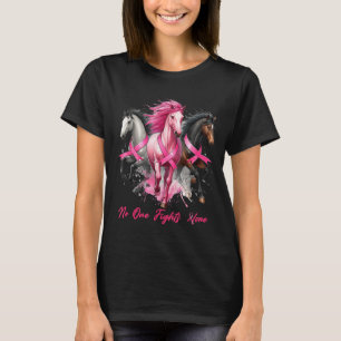 Bekämpa Ensam Bröstcancer Medvetenhet Häst Kärlek T Shirt