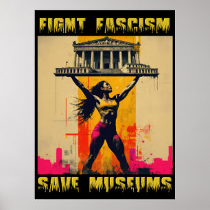 Bekämpa fascismens Spara Museum Poster