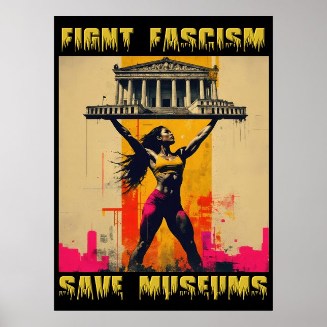 Bekämpa fascismens Spara Museum Poster (Framsidan)
