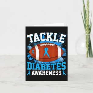 Bekämpa fotbollsdiabetes Medvetenhet Blue Ribbon B Kort