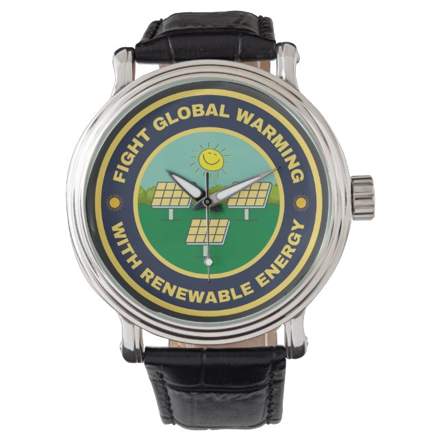 Bekämpa global uppvärmning solenergi armbandsur (Framsida)