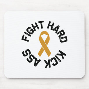 Bekämpa hårt Kick Childhood Cancer Awareness Musmatta
