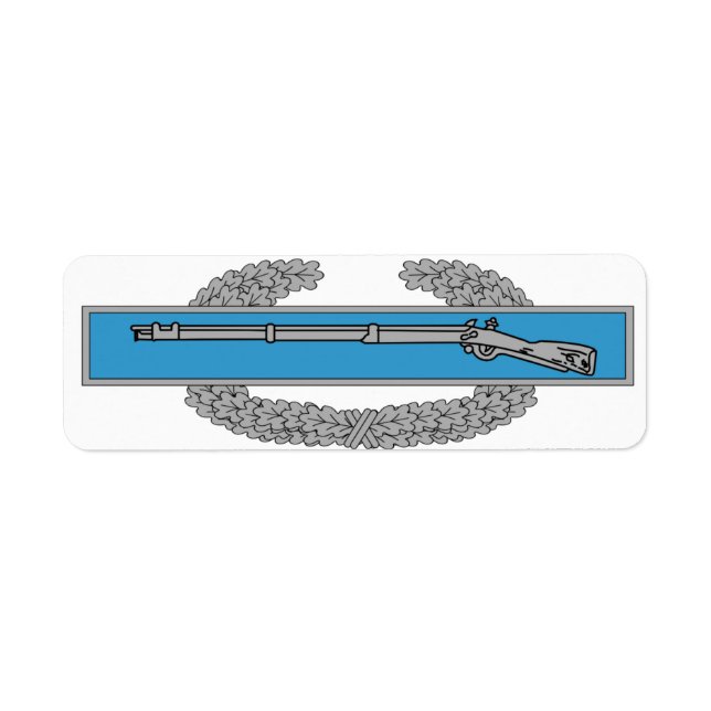 Bekämpa Infantryman Badge CIB-arméns veteran Returadress Etikett (Framsidan)