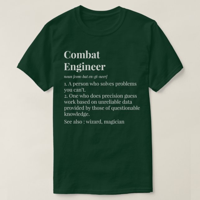 Bekämpa Ingenjör Definition T Shirt (Design framsida)