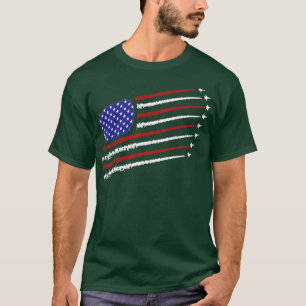 Bekämpa jet med USA:s amerikanska flagga 4 juli T Shirt