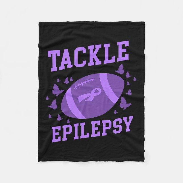 Bekämpa medvetenheten om epilepsi i fotboll fleecefilt (Framsidan)