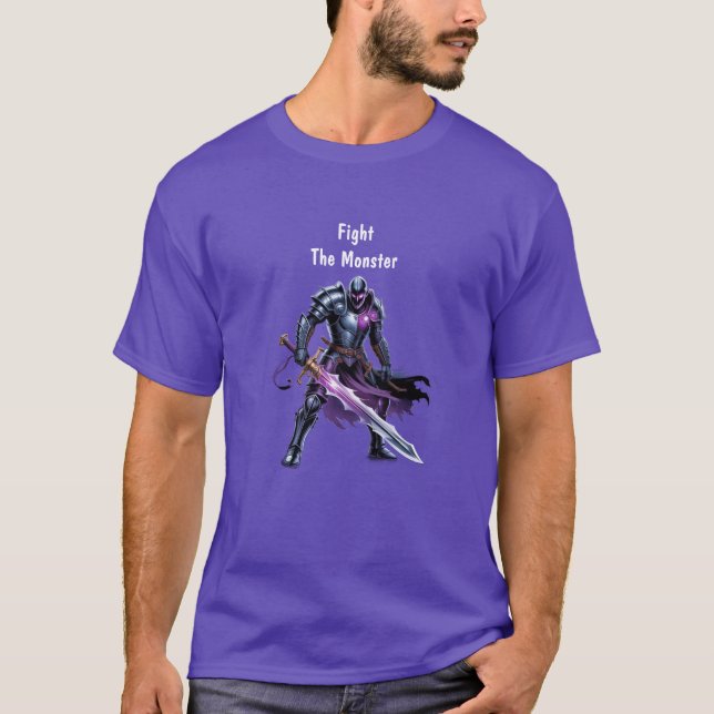 Bekämpa monstret  t shirt (Framsida)