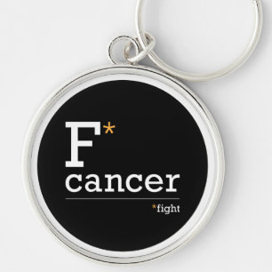 bekämpa nyckelkedjan cancer rund silverfärgad nyckelring