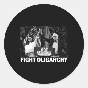 Bekämpa oligarki Bernie Sanders och Aoc frihet USA Runt Klistermärke