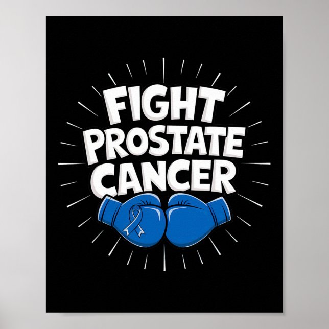 Bekämpa prostatacancer Blue Ribbon Boxing Prostate Poster (Framsidan)