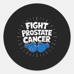 Bekämpa prostatacancer Blue Ribbon Boxing Prostate Runt Klistermärke