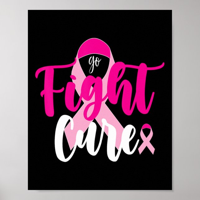 Bekämpa Rosa Ribbon Breast Cancer Awareness Poster (Framsidan)
