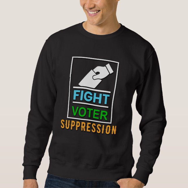 Bekämpa röstsuppression - Valdesign Lång Ärmad Tröja (Framsida)