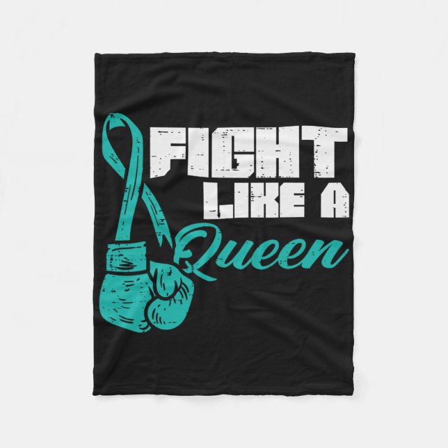 Bekämpa som drottning Teal Boxing Handskar Ovarian Fleecefilt (Framsidan)