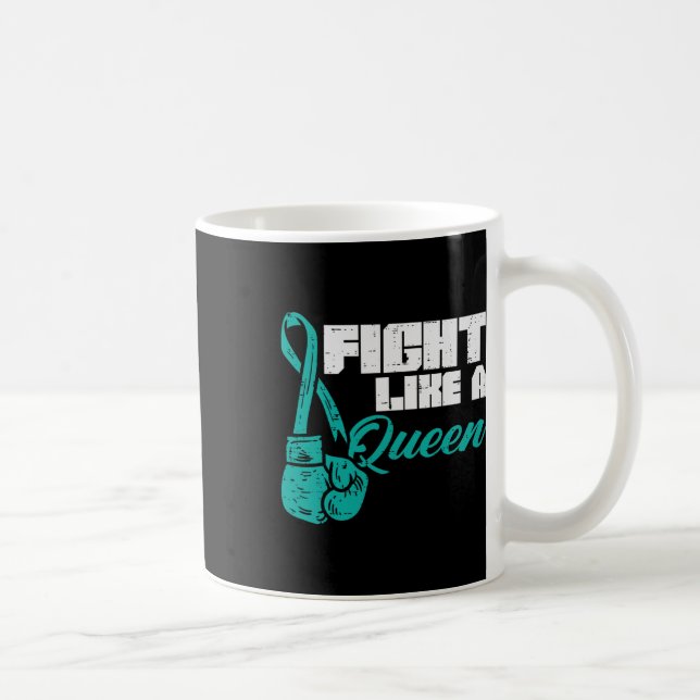 Bekämpa som drottning Teal Boxing Handskar Ovarian Kaffemugg (Höger)