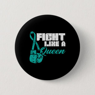 Bekämpa som drottning Teal Boxing Handskar Ovarian Knapp