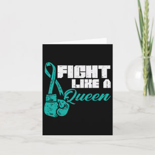 Bekämpa som drottning Teal Boxing Handskar Ovarian Kort