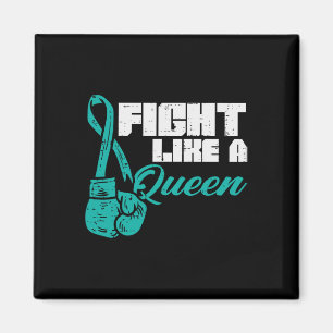 Bekämpa som drottning Teal Boxing Handskar Ovarian Magnet