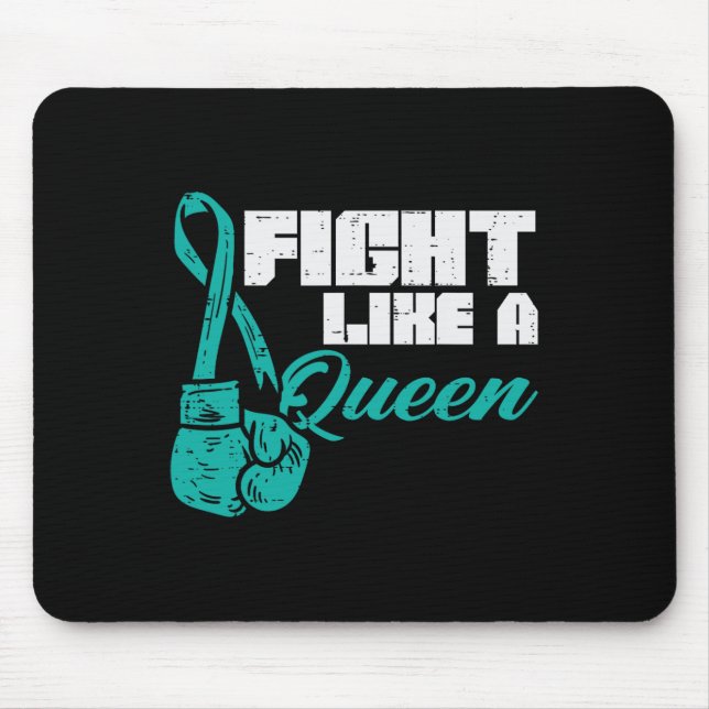 Bekämpa som drottning Teal Boxing Handskar Ovarian Musmatta (Framsidan)