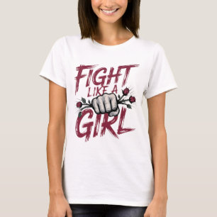 Bekämpa som en Rosa för bröstcancer hos en flicka T Shirt