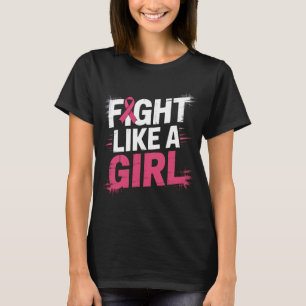Bekämpa som en Rosa för bröstcancer hos en flicka T Shirt