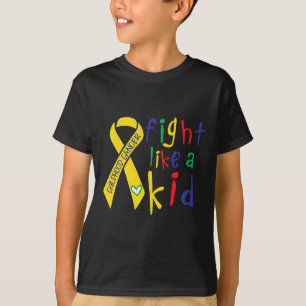 Bekämpa som Kid Gold Ribbon Childhood Cancer Aware T Shirt