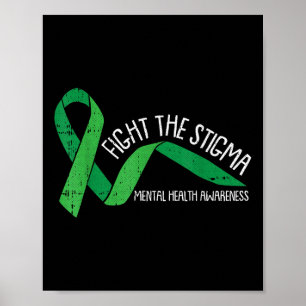 Bekämpa Stigma Mental Hälsomedvetenhet Grön Band Poster