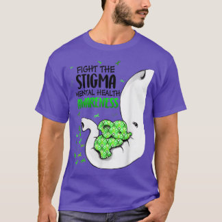 Bekämpa Stigma Mental Hälsomedvetenhet Grön Ribba T Shirt