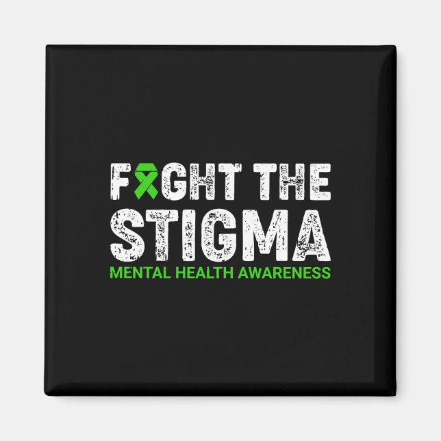 Bekämpa stigmatisering mental hälsa medvetenhet kr magnet (Framsidan)