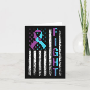 Bekämpa suicide Awareness American Flagga Teal Kort