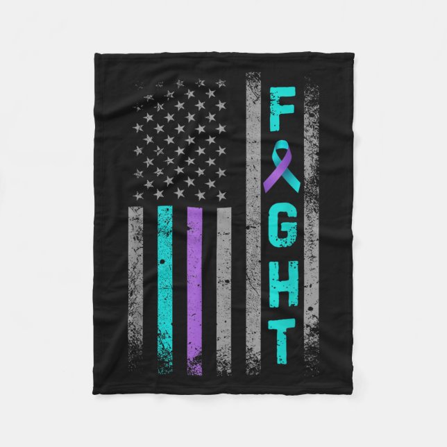Bekämpa suicide Prevention Awareness US American F Fleecefilt (Framsidan)