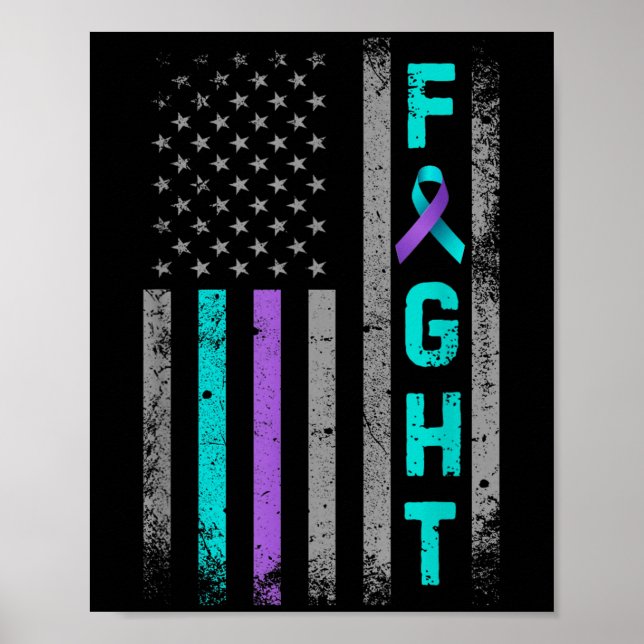 Bekämpa suicide Prevention Awareness US American F Poster (Framsidan)