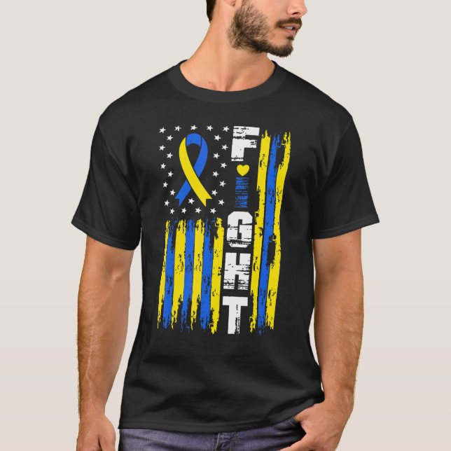 Bekämpa syndrom Medvetenhet om patriotisk amerika T Shirt (Framsida)