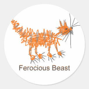 Bekämpad Beast Runt Klistermärke
